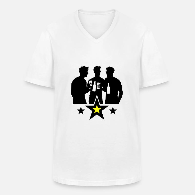 Team Bier Mannschaft - Männer-T-Shirt mit V-Ausschnitt - Weiß