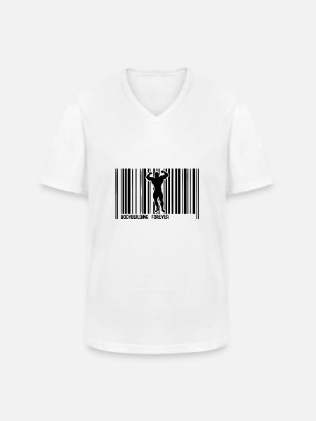 kod barre4 bodybuilding evigt muskulatur - T-shirt med V-ringning herr - vit