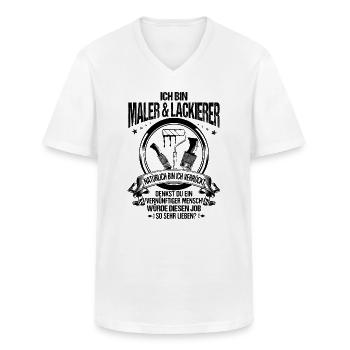Maler und Lackierer/Maler & Lackierer/Tapezierer - Männer-T-Shirt mit V-Ausschnitt - Weiß - Vorne - AI Model Male 185 light (185cm)