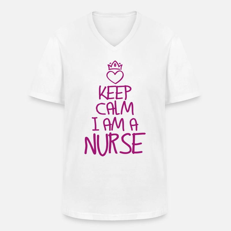 Keep Calm Krankenschwester - Männer-T-Shirt mit V-Ausschnitt - Weiß