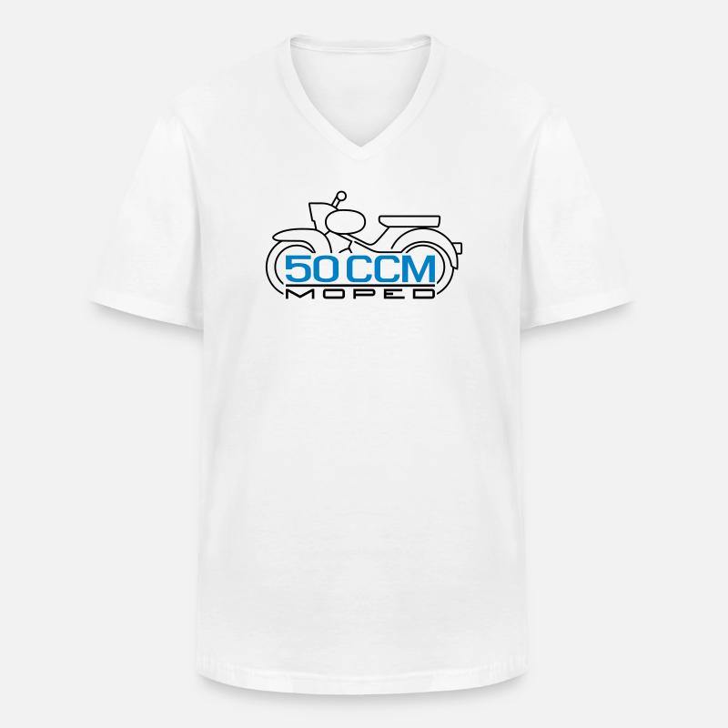 50ccm Moped Star Emblem v.2 - Männer-T-Shirt mit V-Ausschnitt - Weiß
