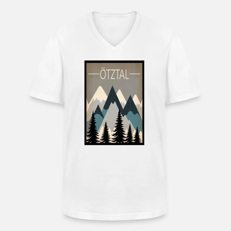 Oetztal - Männer-T-Shirt mit V-Ausschnitt - Weiß