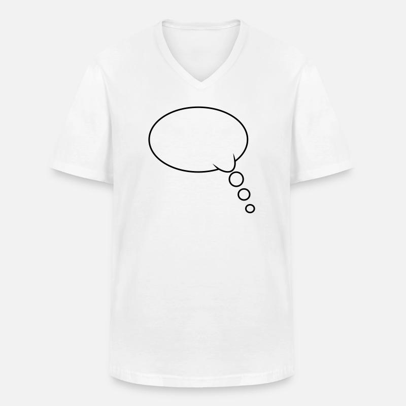 Denkblase Design - Männer-T-Shirt mit V-Ausschnitt - Weiß