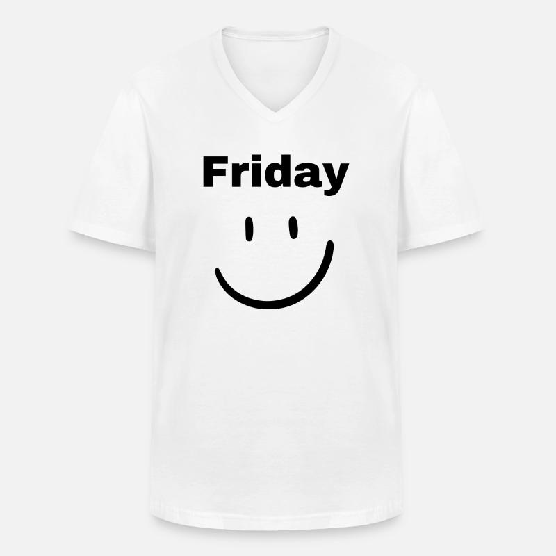 Friday :) Witziger Spruch - Männer-T-Shirt mit V-Ausschnitt - Weiß
