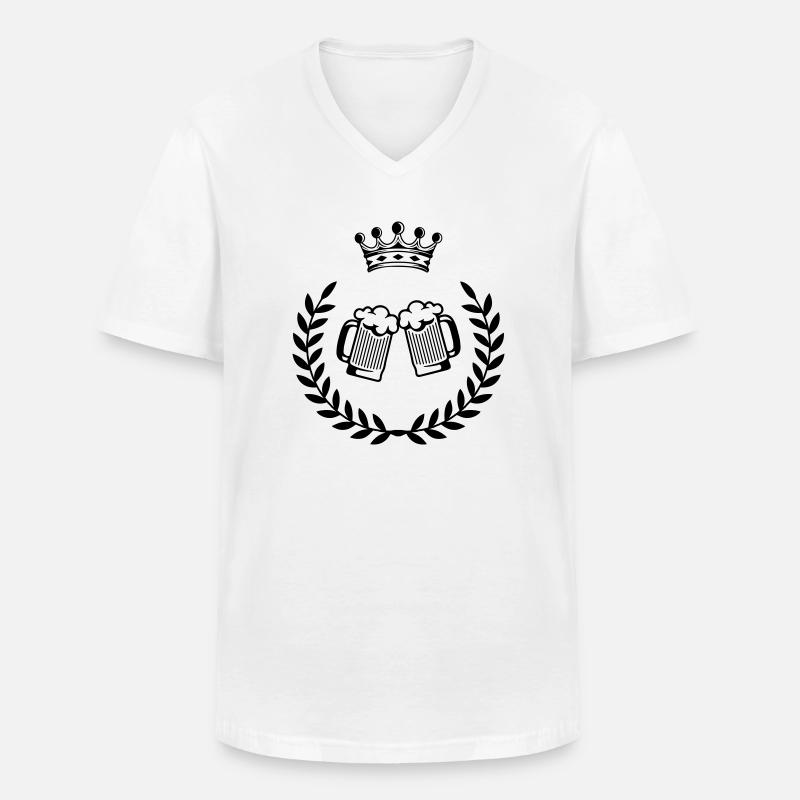 bier wappen 1 - Männer-T-Shirt mit V-Ausschnitt - Weiß