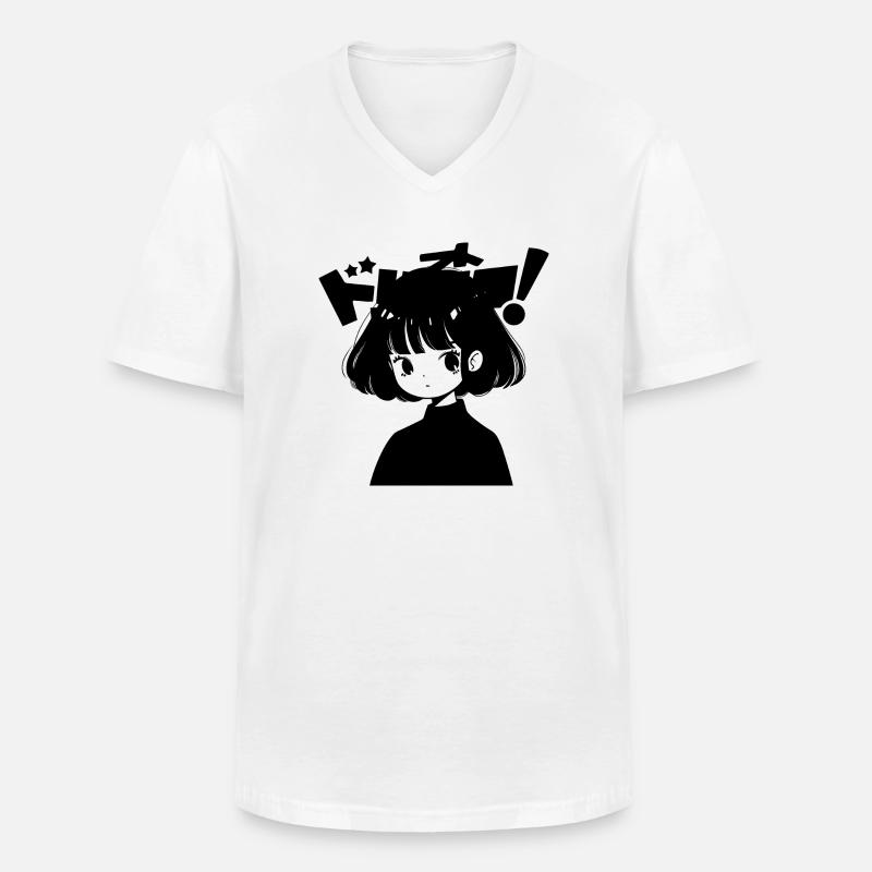 Mädchen japanisch Stil Comic - Männer-T-Shirt mit V-Ausschnitt - Weiß