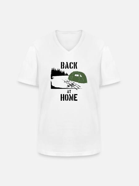 Tilbage hjemme Tømrer Karpe Karpe Karpe Karpe Lystfisker - Klassisk herre T-shirt med V-udskæring - hvid
