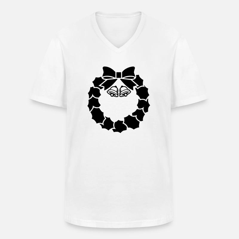 kranz glocken 001 - Männer-T-Shirt mit V-Ausschnitt - Weiß