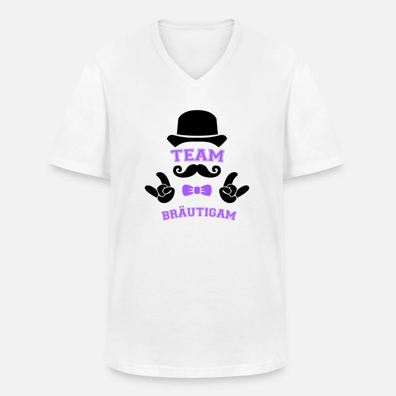 team bräutigam - Männer-T-Shirt mit V-Ausschnitt - Weiß