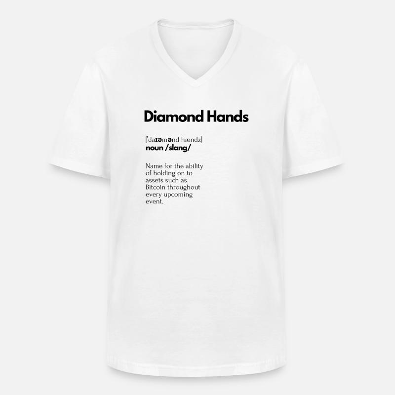 Diamond Hands dictionary look - Männer-T-Shirt mit V-Ausschnitt - Weiß