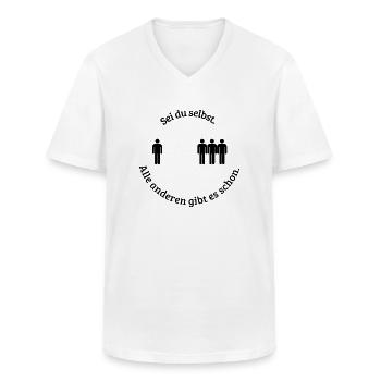 Sei du selbst - Männer-T-Shirt mit V-Ausschnitt - Weiß - Vorne - AI Model Male 185 light (185cm)