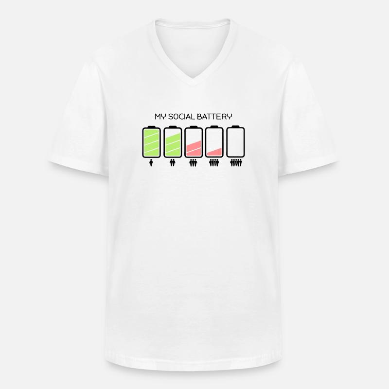 my social battery - Männer-T-Shirt mit V-Ausschnitt - Weiß