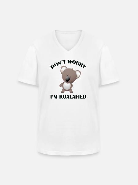 Don't Worry I'm Koalafied - Men's V-Neck T-Shirt - white