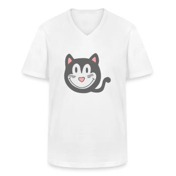 Katze, meow 2 - Männer-T-Shirt mit V-Ausschnitt - Weiß - Vorne - AI Model Male 185 light (185cm)