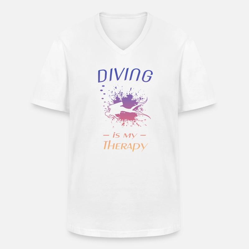 diving - Männer-T-Shirt mit V-Ausschnitt - Weiß