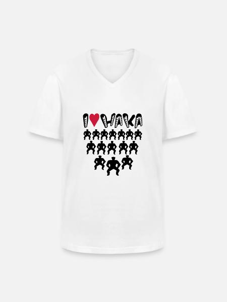 I LOVE TATTOO HAKA - Men's V-Neck T-Shirt - white