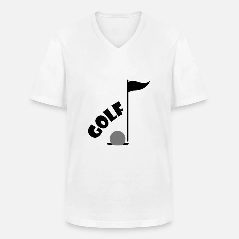 golf - Männer-T-Shirt mit V-Ausschnitt - Weiß