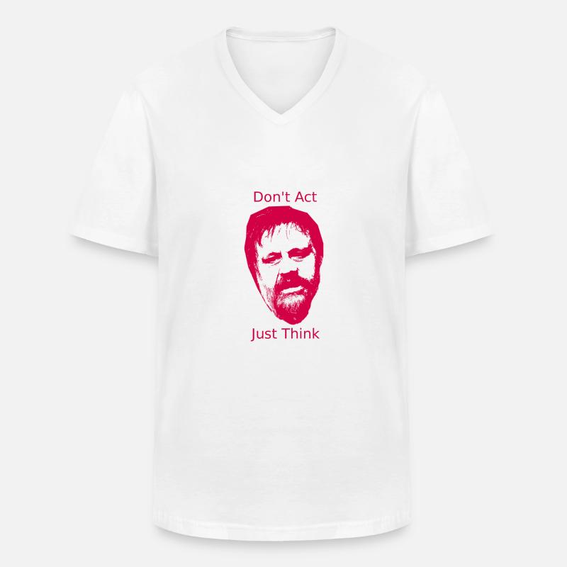 zizek Dont05 - Männer-T-Shirt mit V-Ausschnitt - Weiß