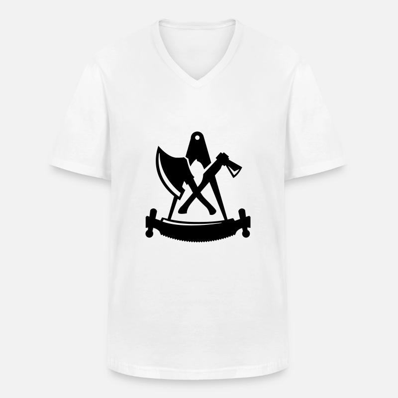 zimmermann - Männer-T-Shirt mit V-Ausschnitt - Weiß