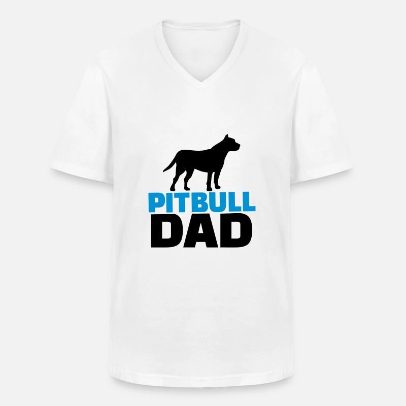 Pitbull - Männer-T-Shirt mit V-Ausschnitt - Weiß