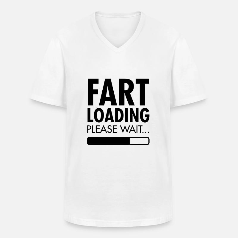Fart Loading - Please Wait - Männer-T-Shirt mit V-Ausschnitt - Weiß