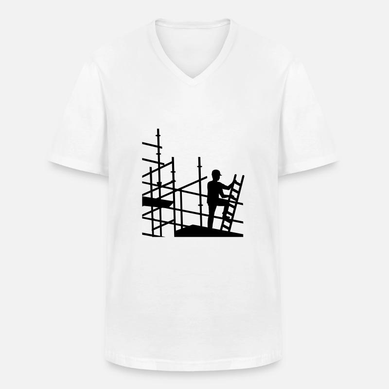 Gerüstbauer - Männer-T-Shirt mit V-Ausschnitt - Weiß