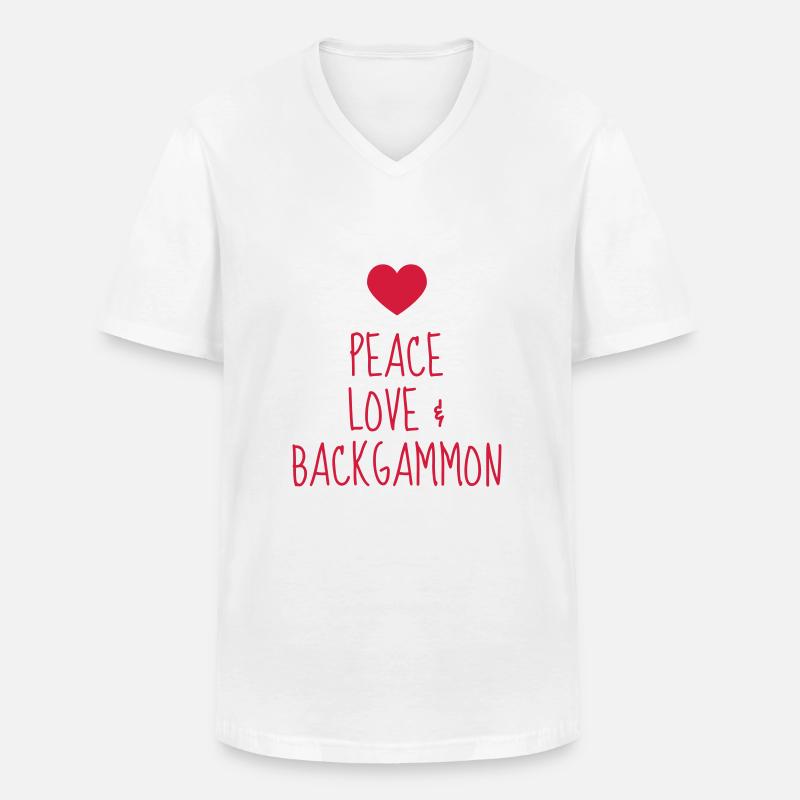 Backgammon / Spiel / Player / Schach - Männer-T-Shirt mit V-Ausschnitt - Weiß