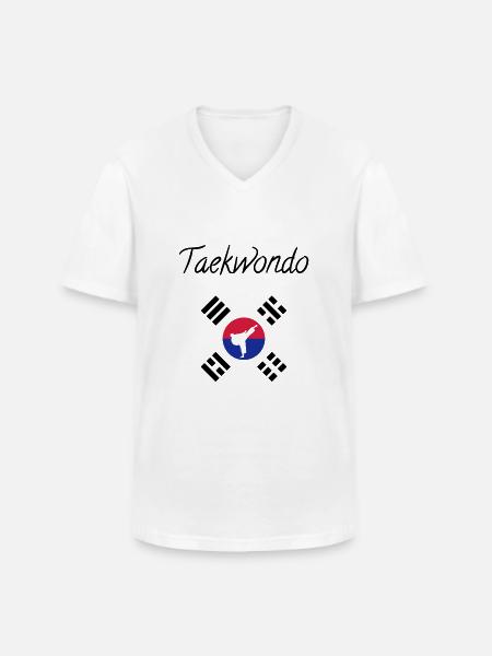 Taekwondo Taekwondoin Tae-Kwon-Do Tae Kwon Do - Klassisk herre T-shirt med V-udskæring - hvid