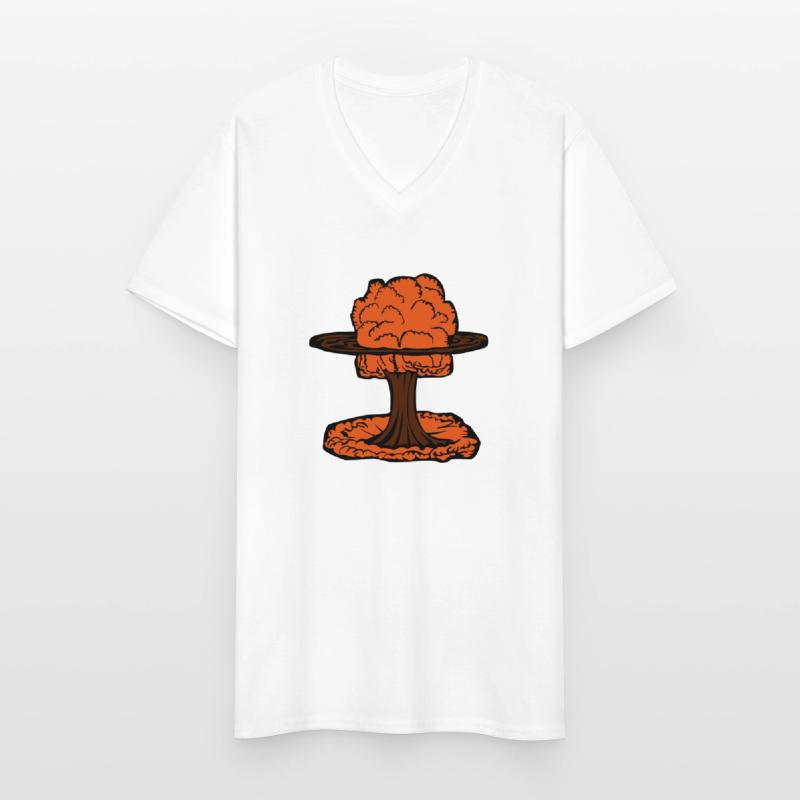 Nuclear Explosion Mushroom Cloud Men's V-Neck T-Shirt