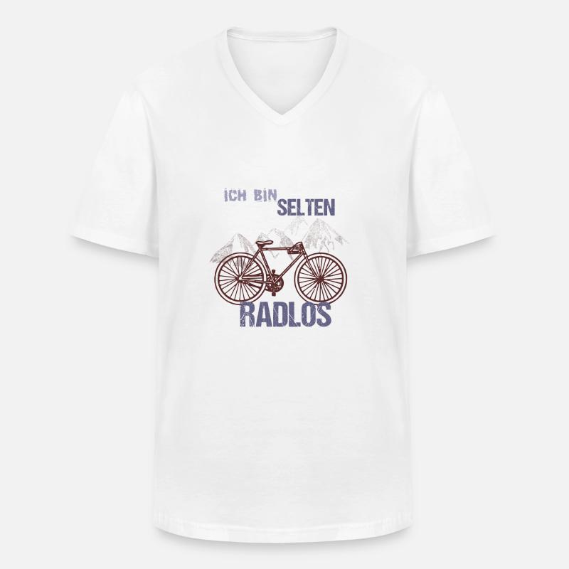 Ich Bin Selten Radlos. - Männer-T-Shirt mit V-Ausschnitt - Weiß