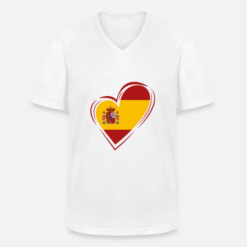 Spanien Herz - Männer-T-Shirt mit V-Ausschnitt - Weiß