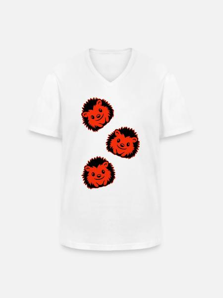 Igel Comic Niedlich - Männer-T-Shirt mit V-Ausschnitt - Weiß