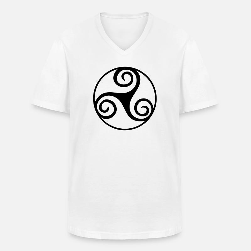 triskell - Männer-T-Shirt mit V-Ausschnitt - Weiß