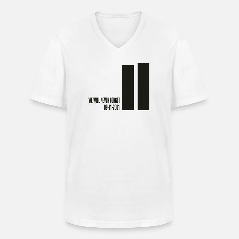 ANGRIFFE 11. September - Männer-T-Shirt mit V-Ausschnitt - Weiß