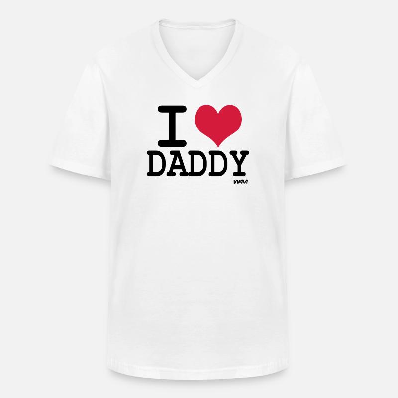 i love daddy by wam - Männer-T-Shirt mit V-Ausschnitt - Weiß