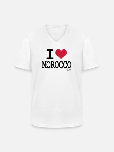 I Love Morocco - i love morocco by wam - Men's V-Neck T-Shirt - white