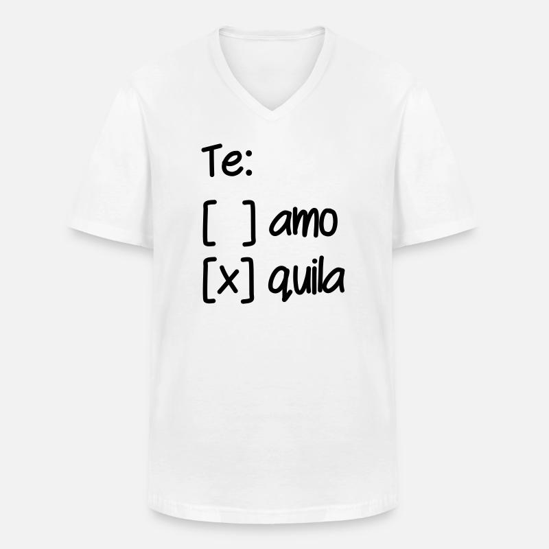 Wahl Te Amo oder Tequila - Männer-T-Shirt mit V-Ausschnitt - Weiß