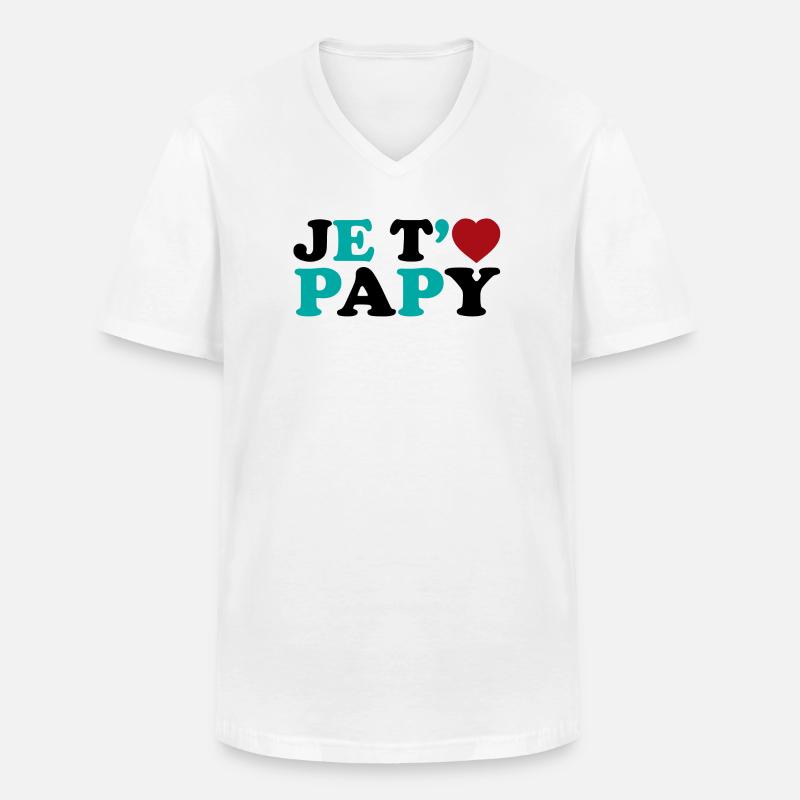 Ich liebe dich Opa - Männer-T-Shirt mit V-Ausschnitt - Weiß