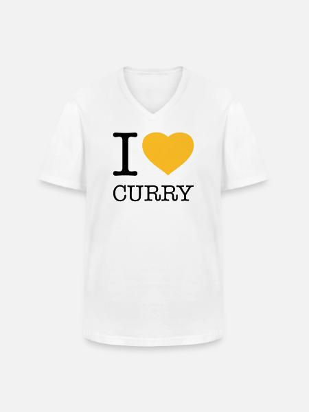 I LOVE CURRY - Men's V-Neck T-Shirt - white