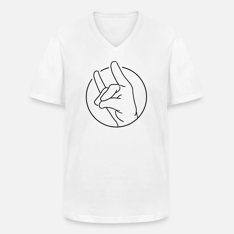 Schweigefuchs 1 - Männer-T-Shirt mit V-Ausschnitt - Weiß