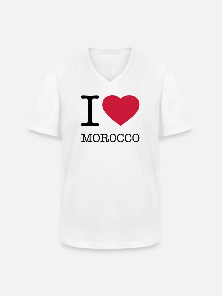 J’AIME LE MAROC Marokko - T-shirt col V Homme - blanc