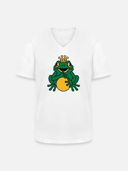 Froschkönig - Männer-T-Shirt mit V-Ausschnitt - Weiß