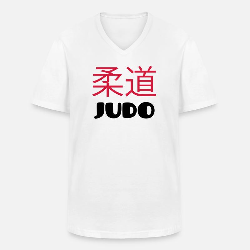 Judo (V) - Männer-T-Shirt mit V-Ausschnitt - Weiß