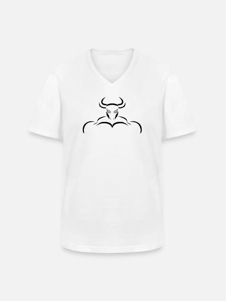 Alpha-Taurus - Männer-T-Shirt mit V-Ausschnitt - Weiß