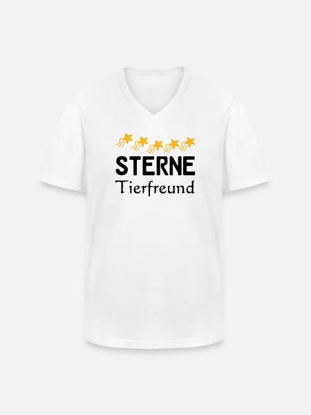 Sterne Tierfreund Geschenk - Männer-T-Shirt mit V-Ausschnitt - Weiß