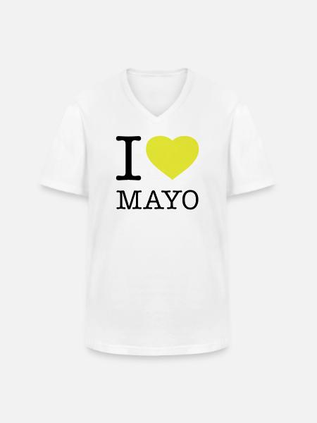 I LOVE MAYONNAISE Mayo - Men's V-Neck T-Shirt - white