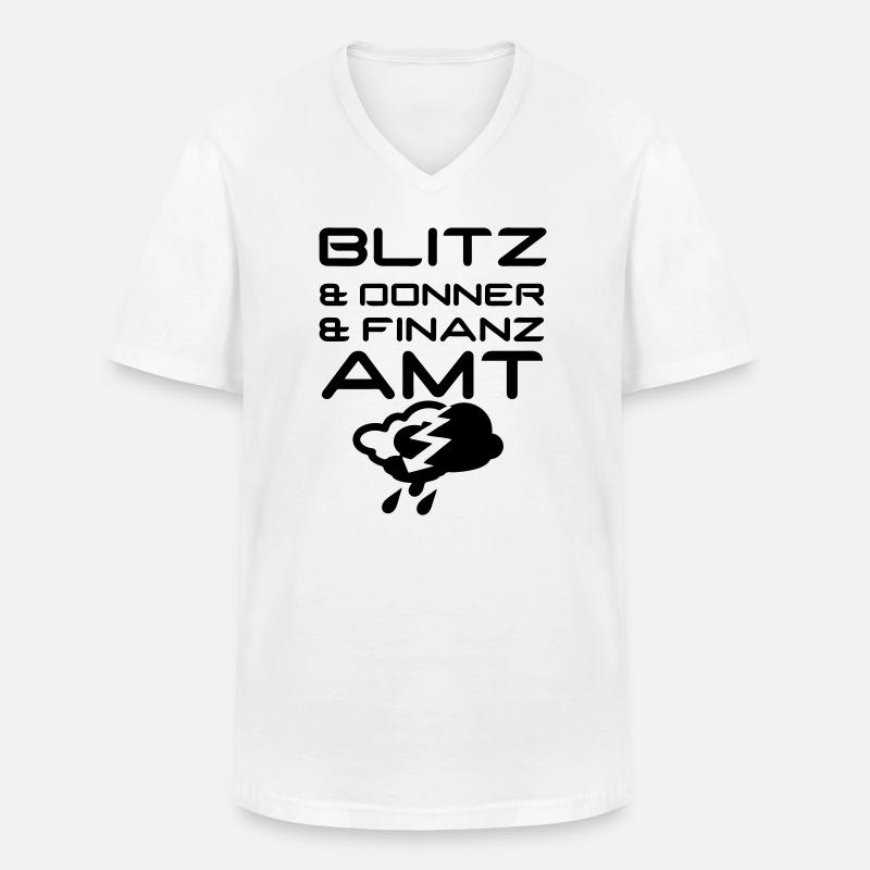 Blitz & Donner & Finanzamt Geschenk - Männer-T-Shirt mit V-Ausschnitt - Weiß