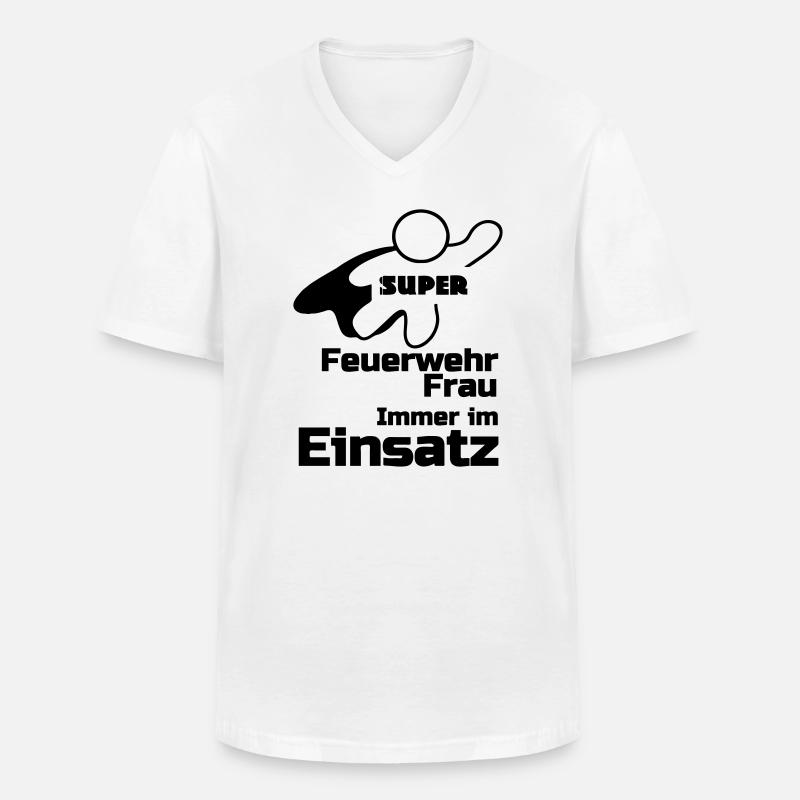 Super Feuerwehrfrau Geschenk - Männer-T-Shirt mit V-Ausschnitt - Weiß