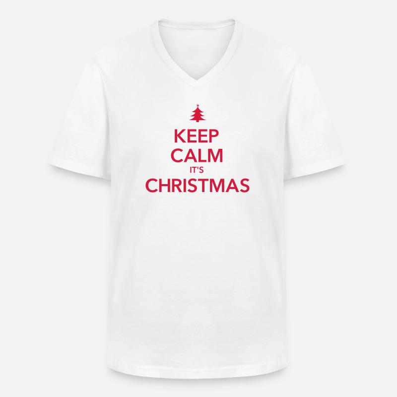 KEEP CALM IT'S CHRISTMAS Weihnachten - Männer-T-Shirt mit V-Ausschnitt - Weiß