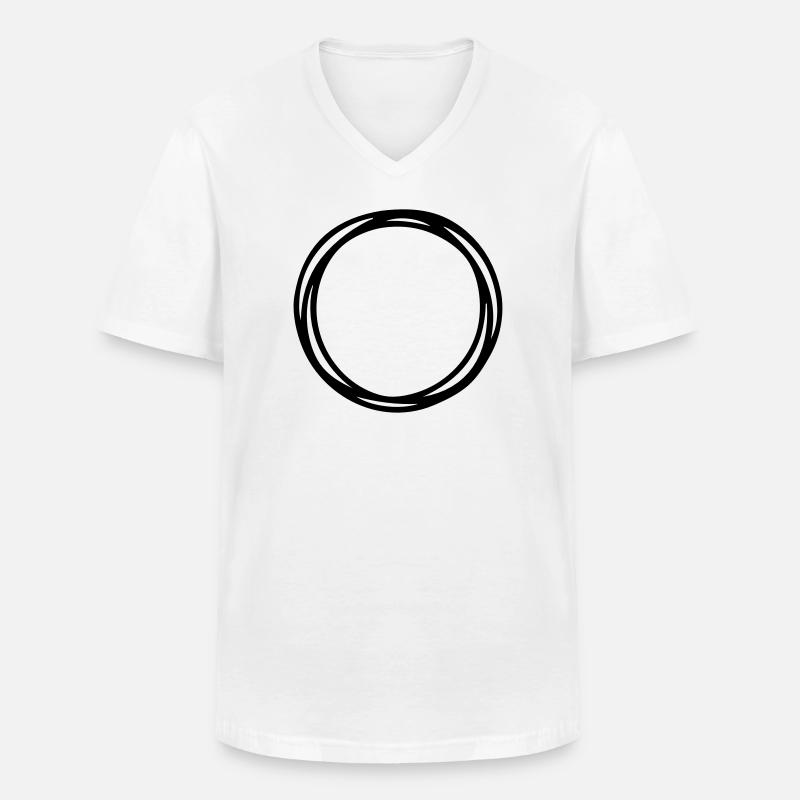 Kreise und Kreise - Männer-T-Shirt mit V-Ausschnitt - Weiß